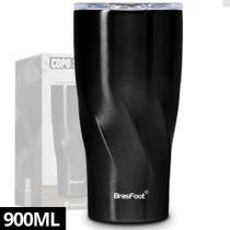 Copo Térmico 900ml Temperatura Bebidas Quente Frio Preto - Bras.Foot