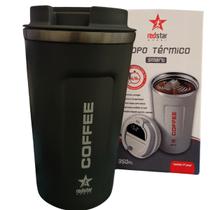 Copo Termico Anti-Vazamento Aço Inóx Tampa display Temperatura Tampa Ideal Café Cerveja Preto 350ml