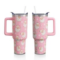 Copo Térmico Aokoyi Christmas 1180ml com Alça e Canudo de Aço Inoxidável Copo Térmico Aokoyi Christmas 1180ml com Alça e Canudo de Aço Inoxidável