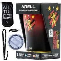 Copo Térmico Arell Tulip Pint Oficial do Sport Recife Inox com Kit Copo Térmico Arell Tulip Pint Oficial do Sport Recife Inox com Kit