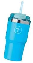 Copo Térmico Big T 630ml com canudo Azul Grécia Tupperware