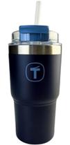 Copo Térmico Big T 630ml com canudo Azul Mar Profundo Tupperware Copo Térmico Big T 630ml com canudo Azul Mar Profundo Tupperware