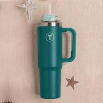 Copo Termico Big T com canudo 1,1L Verde MISTERIO