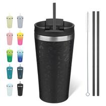 Copo Térmico BJPKPK 532 ml em Aço Inoxidável Isolado Preto com Estampa de Leopardo Copo Térmico BJPKPK 532 ml em Aço Inoxidável Isolado Preto com Estampa de Leopardo