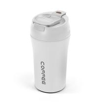 Copo térmico branco 420ml com tampa antivazamento