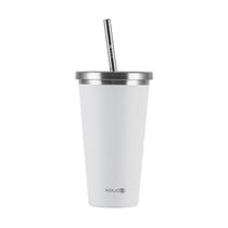 Copo Térmico Branco Com Canudo 570Ml Kouda