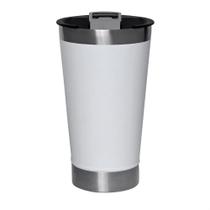 Copo Térmico Branco Parede Dupla Com Tampa E Abridor 473 ml