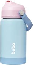 Copo Térmico Buba com Canudo de Silicone Rosa com Azul 360ml Copo Térmico Buba com Canudo de Silicone Rosa com Azul 360ml