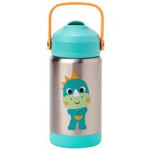 Copo Térmico Buba Zoo Dino 360ml Parede Dupla Canudo Silicone