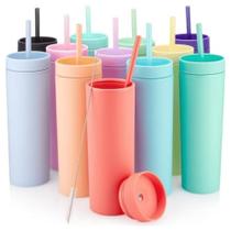 Copo Térmico C/ Canudo 560ml - Cores Sortidas - F5347