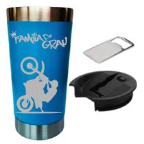 Copo Térmico C/ Tampa 500ml Inox Família do grau moto