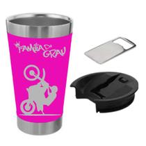 Copo Térmico C/ Tampa 500ml Inox Família do grau moto