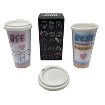Copo Térmico C/ Tampa Flork Bff Best Fofoqueiras Forever Copo Térmico C/ Tampa Flork Bff Best Fofoqueiras Forever