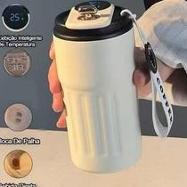 Copo Térmico Cafe 450ml Inox com Display Digital e Tampa com Trava Mantém Temperatura por Horas Copo Térmico Cafe 450ml Inox com Display Digital e Tampa com Trava Mantém Temperatura por Horas