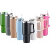 Copo termico canecão com tampa e canudo 1200ml