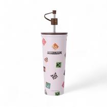 Copo Térmico Canudo Inox Minecraft Original Miniso Copo Térmico Canudo Inox Minecraft Original Miniso