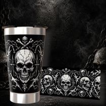 Copo Térmico Caveira Preto com Gravação Laser 360 6 Artes Modelo:03 Copo Térmico Caveira Preto com Gravação Laser 360 6 Artes Modelo:03