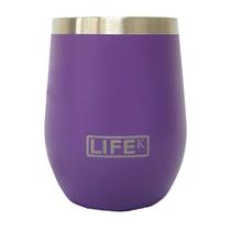 Copo Térmico Cerveja Aço Inox Roxo Parede Dupla Com Tampa