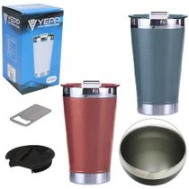 Copo Termico Cerveja Parede Dupla Vácuo Em Inox com abridor 470ml - lecofer Copo Termico Cerveja Parede Dupla Vácuo Em Inox com abridor 470ml - lecofer