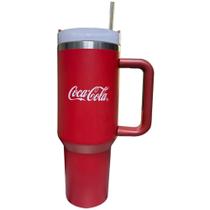 Copo Térmico COCA-COLA com ALÇA Vermelho 1,2 Litros INOX