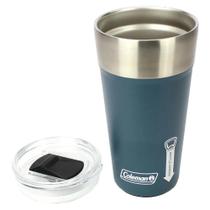 Copo Térmico Coleman Cerveja Inox Azul Tampa E Abridor 600Ml