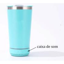 Copo Térmico com Caixa de Som Bluetooth Acoplada - 420ml