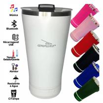 Copo Térmico Com Caixa De Som Bluetooth Recarregável Led E Tampa Com Abridor Aço Inox 473ml Copo Térmico Com Caixa De Som Bluetooth Recarregável Led E Tampa Com Abridor Aço Inox 473ml