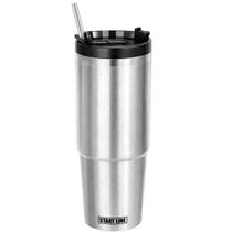 Copo Térmico com Canudo 850ml Prata Art House Copo Térmico com Canudo 850ml Prata Art House