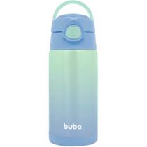 Copo termico com canudo azul degrade 400ml buba