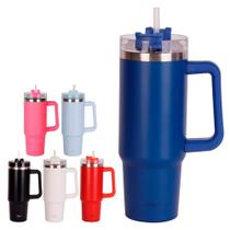 Copo termico com canudo e alca 850ml - ZEIN