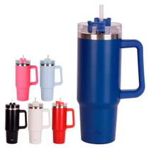 Copo termico com canudo e alca 850ml