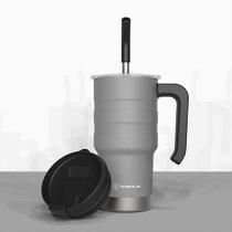 Copo Térmico com Canudo Moove Cinza 590mL Termolar