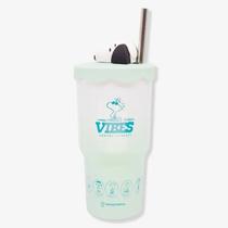 Copo termico com canudo peanuts