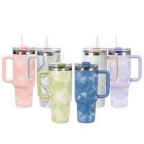 Copo Térmico Com Estampas Tie Dye - Aço Inox com Tampa Emborrachada 1200ml MS-932