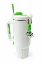 Copo Térmico com Pingente 1200ml Inox Antivazamento Com Canudo e Tampa com Pingente Rosqueável Copo Térmico com Pingente 1200ml Inox Antivazamento Com Canudo e Tampa com Pingente Rosqueável