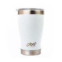 Copo Térmico com Tampa 473ml aço inoxidável Oba Térmic Branco Brilha Copo Térmico com Tampa 473ml aço inoxidável Oba Térmic Branco Brilha
