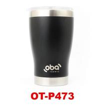 Copo Térmico com Tampa 473ml Preto Oba Térmic OT-P473