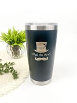 Copo Térmico com Tampa 500ml Preto - Pai do Ano