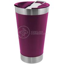 Copo Térmico Com Tampa E Abridor 473Ml Aço Roxo Roxo Capacit