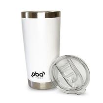 Copo Térmico com Tampa e Abridor 591ml Branco - Oba Térmic Copo Térmico com Tampa e Abridor 591ml Branco - Oba Térmic