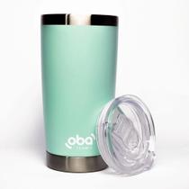 Copo Térmico com Tampa e Abridor 591ml Verde Água - Oba Térmic Copo Térmico com Tampa e Abridor 591ml Verde Água - Oba Térmic