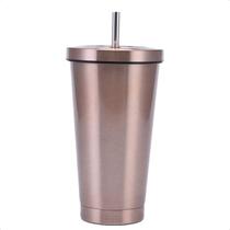 Copo Térmico Com Tampa e Canudo Inox 500ml Para Café Bebidas Copo Térmico Com Tampa e Canudo Inox 500ml Para Café Bebidas