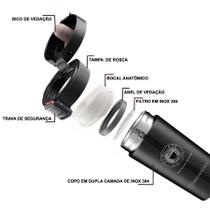 Copo Térmico Com Tampa Gold Sports Thermique Aço Inoxidável 304 - 380ml