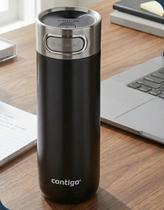 Copo Térmico Contigo Luxe Autoseal 473 ml Inox Preto Antivazamento Vedação Automática Premium