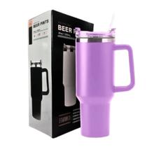 Copo Térmico Cor Lilás Grande 1200 Ml Canudo Parede Dupla Copo Térmico Cor Lilás Grande 1200 Ml Canudo Parede Dupla