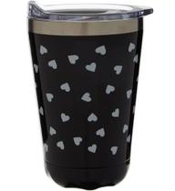 Copo Térmico Corações Preto 350ml
