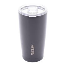 Copo Térmico De Aço Inox Cinza Com Tampa Parede Dupla 600Ml Copo Térmico De Aço Inox Cinza Com Tampa Parede Dupla 600Ml