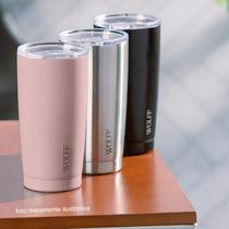 Copo Térmico de Aço Inox Parede Dupla com Tampa 600ml Rosé 29145 - Wolff