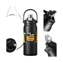 Copo Térmico de Aço Inoxidável com Isolamento a Vácuo para Bebidas Quentes e Frias com Canudo