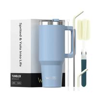 Copo Térmico De Aço Inoxidável De 591ml 20oz Com Alça E Canudo Para Bebidas Frias E Quentes, Caneca Copo Térmico De Aço Inoxidável De 591ml 20oz Com Alça E Canudo Para Bebidas Frias E Quentes, Caneca